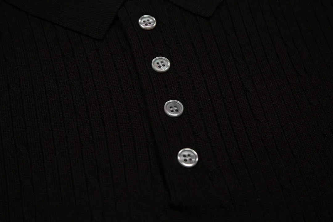 Thom Browne ➡️ POLO ， Retro Same Style Versatile : Black Size：M-3XL